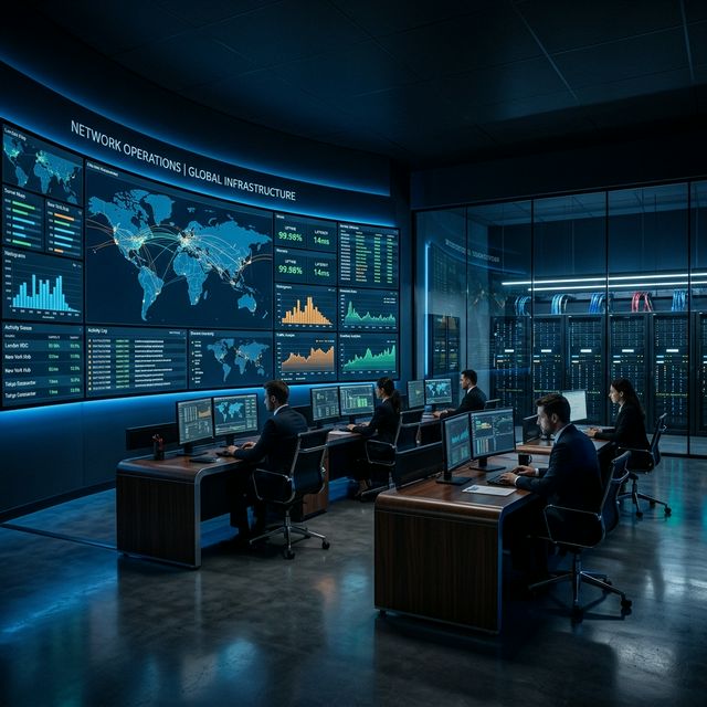 Network operations center with global monitoring